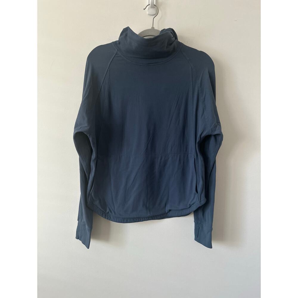 Lululemon Long Sleeve Running Top Funnel Neck Blue Size 10 Thumbholes